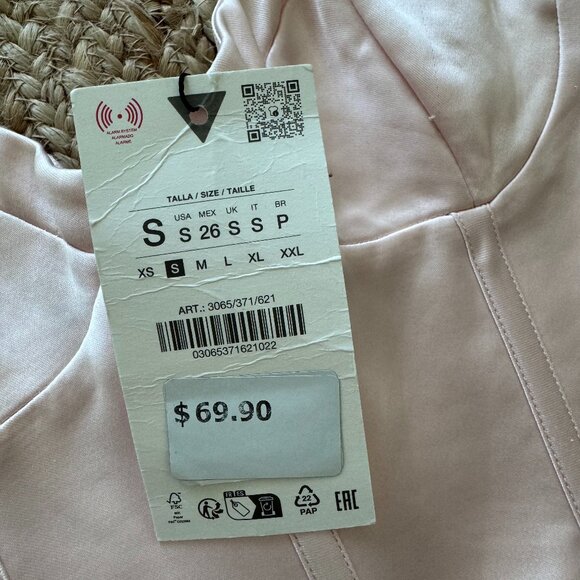 ZARA Pastel Pink Satin Mini Dress – Size S (Ref. 3065/371/621) 💖 - Picture 9 of 15